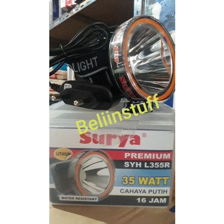 Lampu Senter Kepala SURYA premium lithium SYH L355R 35watt-cahaya putih