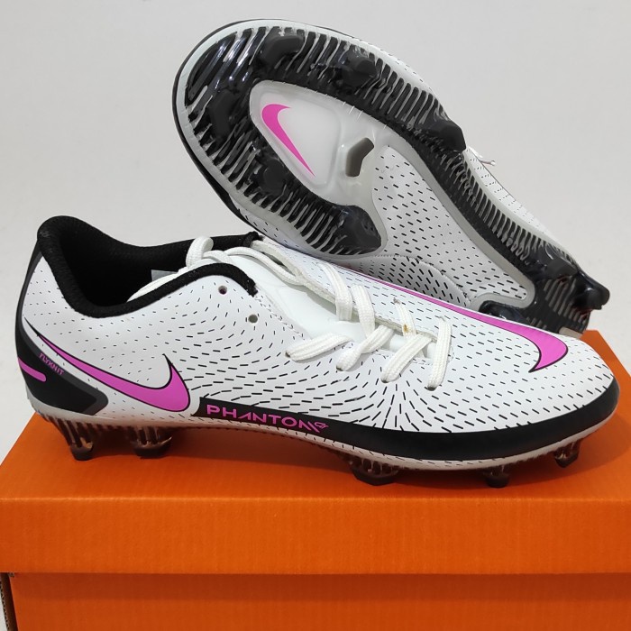 Sepatu Sepak Bola Nike Phantom Gt Academy White Pink Fg #Original