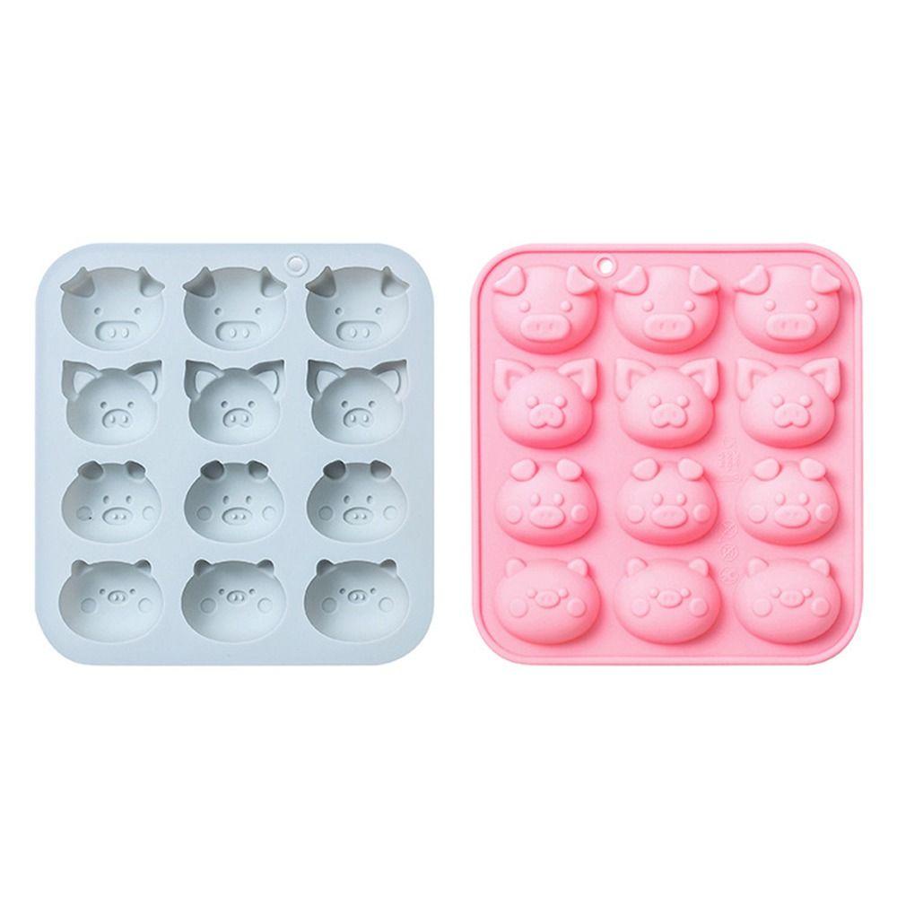 Solighter Pig Silicone Mold DIY Dekorasi Liburan Alat Baking Cetakan Kue Coklat