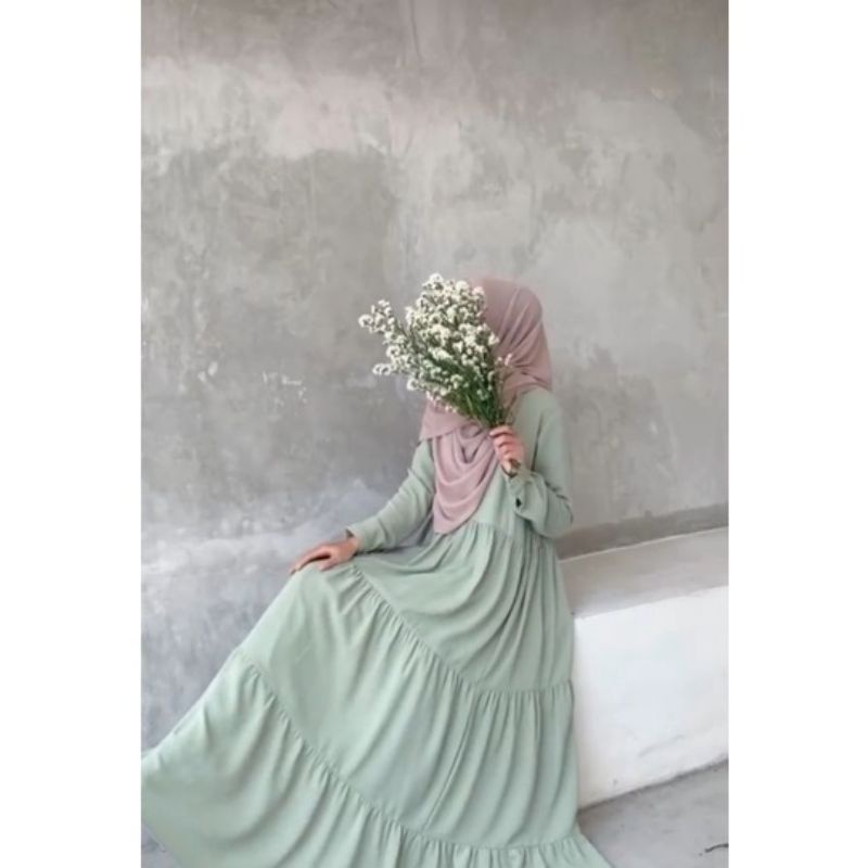DRESS CRINKLE BY FREYA / GAMIS CRINKLE AIRFLOW PREMIUM KANCING SUSUN KOREAN STYLE