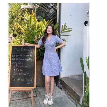 D0407 ELLA KOREAN STYLE FLORAL VINTAGE MINI DRESS KIMONO