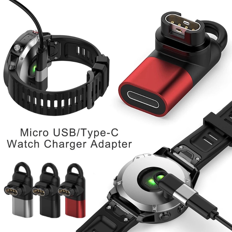 Adaptor Dengan Lubang Lanyard90° Siku Adaptor Adaptor Adaptor Jam Tangan Adaptor Cas Konektor Kabel Cas Portable Kompatibel Dengan Jam Tangan Garmin