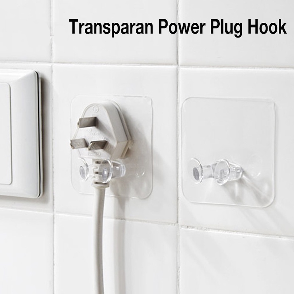 Gantungan Colokan Kepala Steker Listrik / Transparan Power Plug Hook / Hook Steker Gantungan Colokan