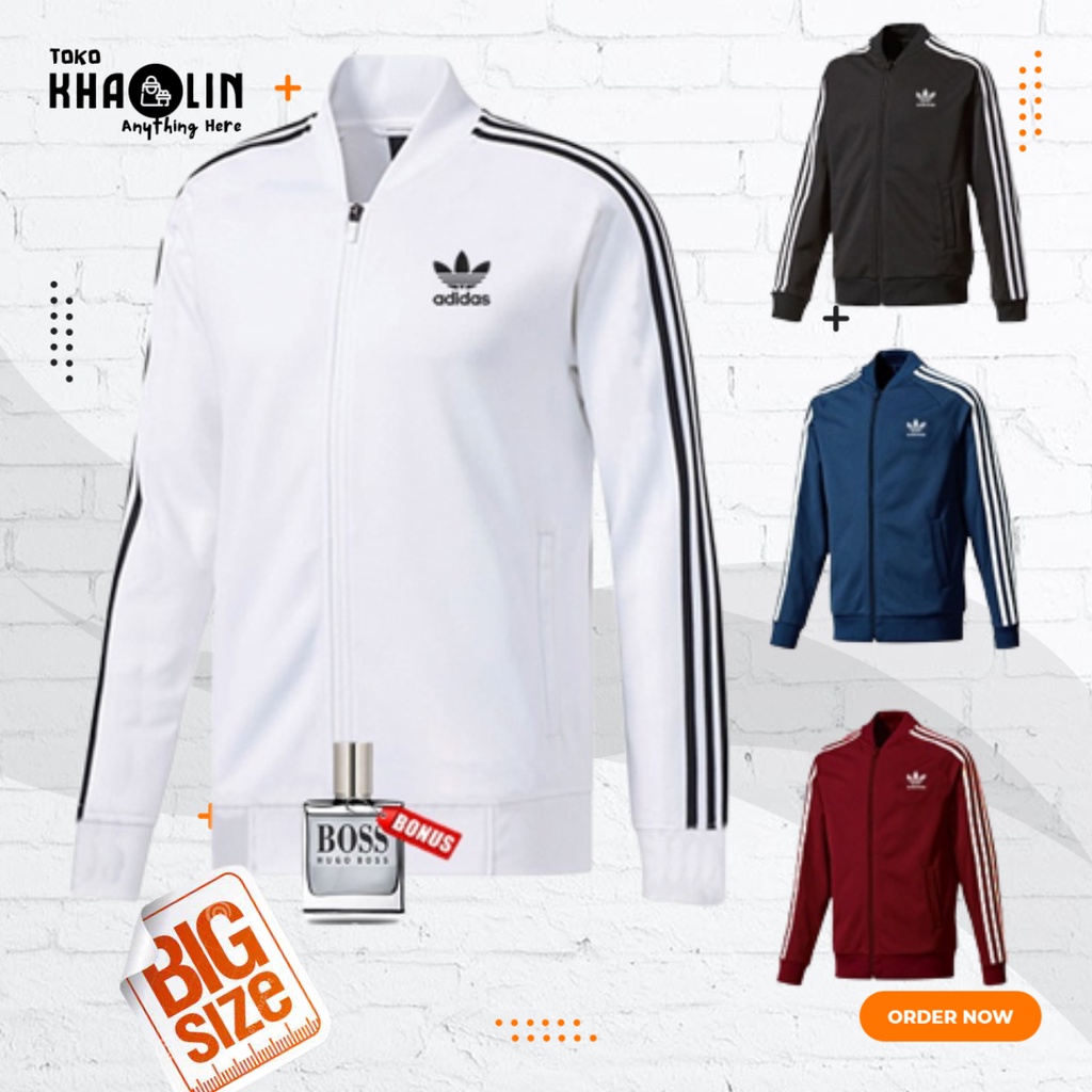 JAKET PRIA BOMBER ADIDAS TRACKTOP JAKET OLAHRAGA PRIA BIG SIZE JAKET BOMBER OVERSIZE