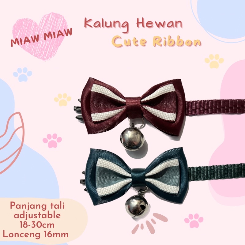 Kalung Kucing Pita Lonceng 16mm by Miaw Miaw