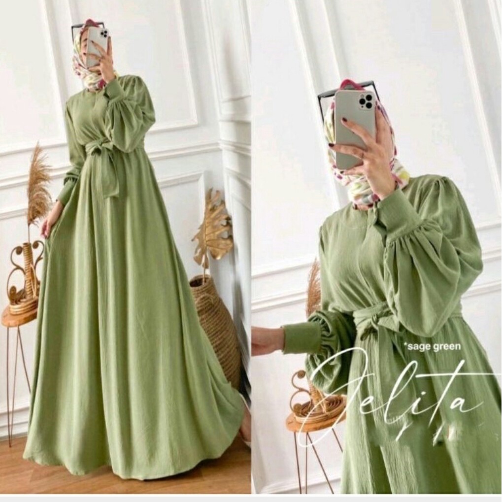 GAMIS JELITA CRINKLE AIRFLOW || GAMIS WANITA MUSLIM JUMBO