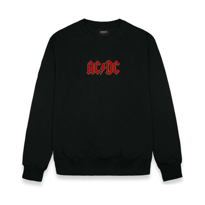 Sweater Crewneck Pria Metal ACDC HIGHWAY TO HELL Wanita Distro Crewneck Best Crewneck Black Simple Quality