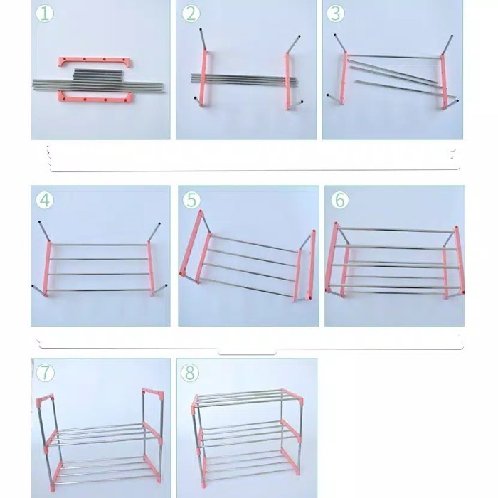 Rak Sepatu 4 Susun Stainless Steel Tempat Penyimpanan Sepatu Sendal Serbaguna 4 Layers Shoe Rack