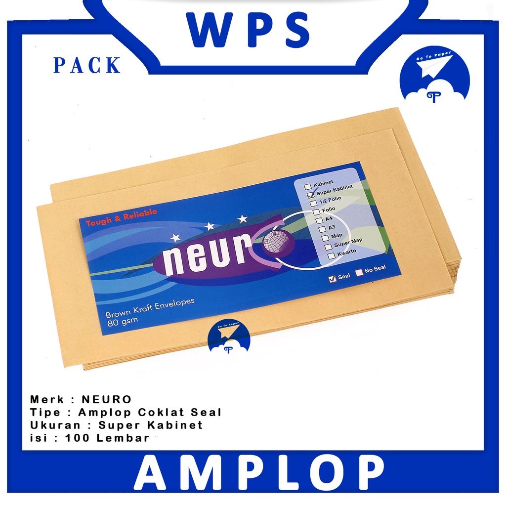 

NEURO - Amplop Cokelat Polos Ukuran Super Kabinet 80gsm Seal - Pack