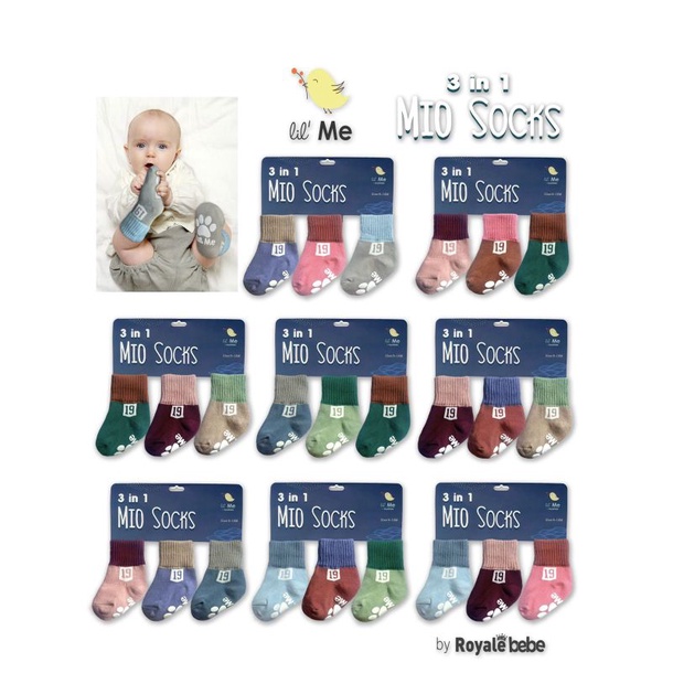 Lilme Socks 3 in 1/Kaos Kaki Bayi