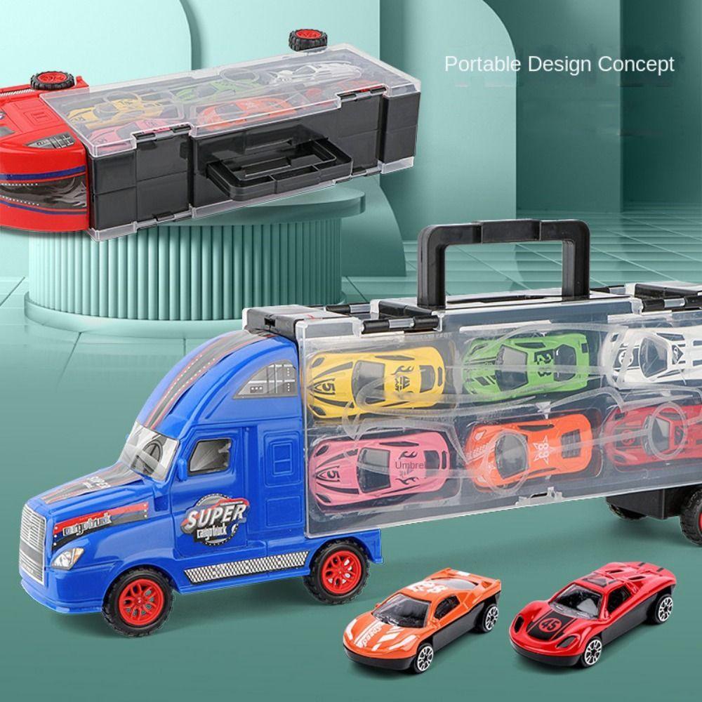 Chookyy Mainan Truck Carrier Racing Car Dengan Wadah Slide Mobil Angkut Mobil Mainan