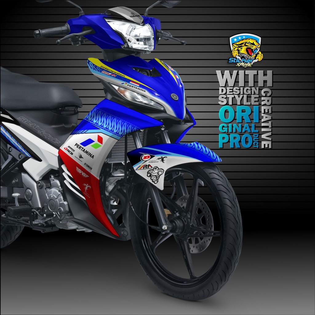 DECAL FULLBODY STRIPING STIKER VARIASI MOTOR YAMAHA JUPITER MX NEW 130/135cc 2011/2015 LIVERY MANDAL