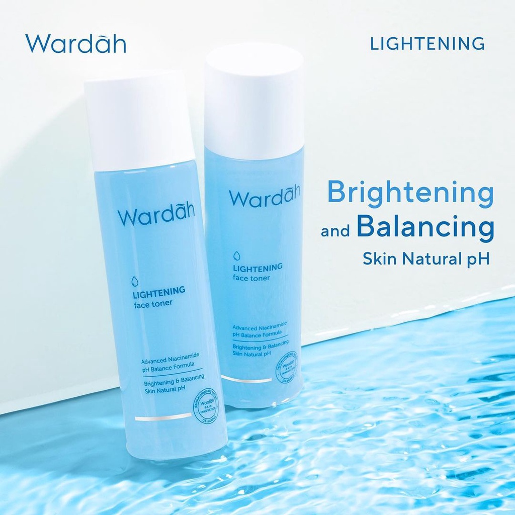 ✿ELYSABETHME✿ Wardah lightening toner wajah biru botol pembersih penyegar face memutihkan