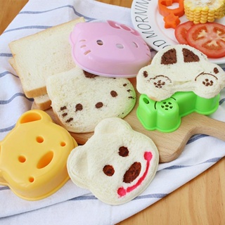 Cetakan Roti Sandwich Bentuk Kartun Beruang Kelinci Mobil Untuk Anak-Anak Bento Rice Mold
