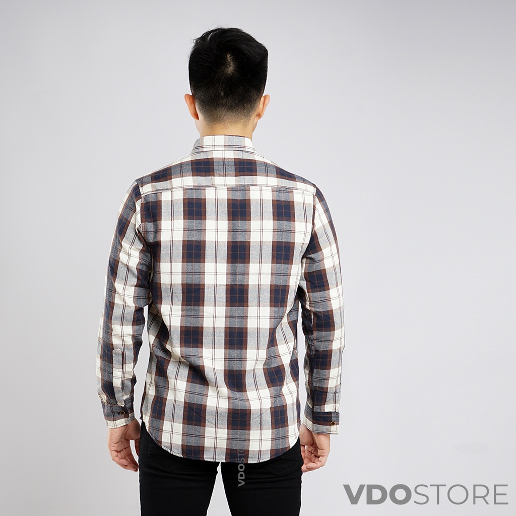 KEMEJA FLANEL PRIA 29B CLASSIC CREAMY NAVY BROWN - M L XL XXL 3XL - KEMEJA LENGAN PANJANG VDOSTORE DEWASA BAJU FLANNEL TANGAN PANJANG HITAM NAVY ABU MOTIF KEMEJA COWOK MURAH DEWASA SANTAI TEBAL KUALITAS IMPORT BAJU CATUR PANEL FANEL