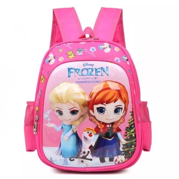 PROMO SALE 7.7 - TAS RANSEL SEKOLAH ANAK SD SMP SMA - MOTIF FROZEN WARNA UNGU DAN PINK - BACK TO SCHOOL