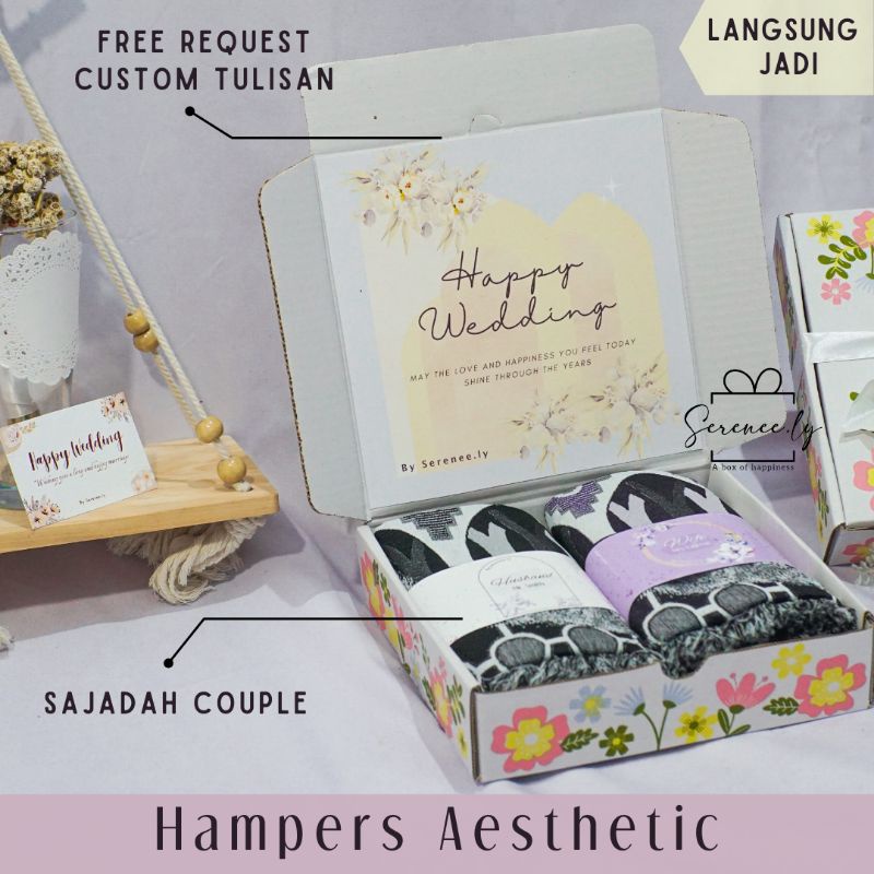 kado lebaran murah/ hampers gift box wedding aesthetic / kado pernikahan murah / set hadiah sajadah couple / kado engagement / hari ibu / anniversary