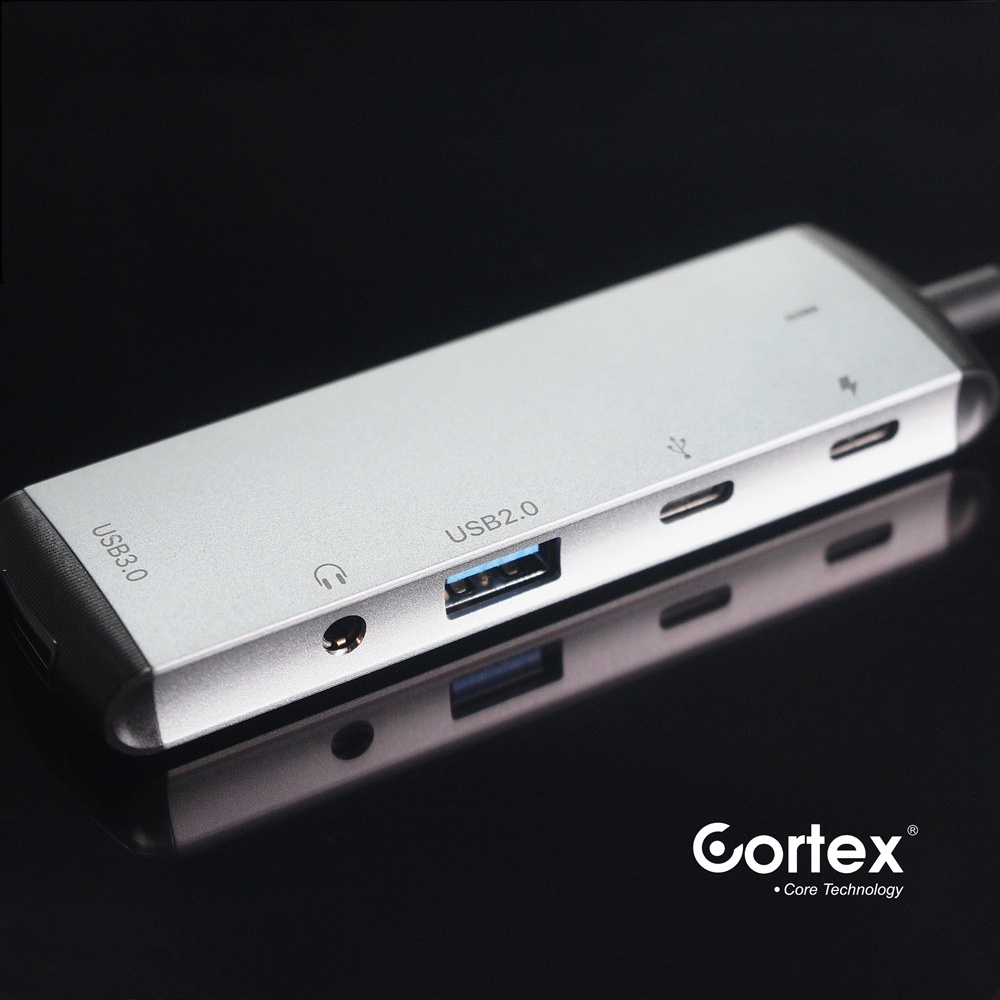 Cortex MH368 HUB Splitter 5IN1 TYPE-C to USB3.0 + 2.0 + Audio 3.5mm + TYPE-C Data With PD Charging 60W