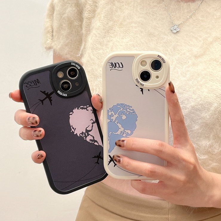 Couples Airplane Love Soft Case Realme C1 C2 5S 5i 6 7i 8i 8 Pro 9i C11 C20 C12 C15 C17 C21Y C25Y C35 RENO 4F 5 6 7Z Black Silicone Case for Girl Women Gifts Baolongwish