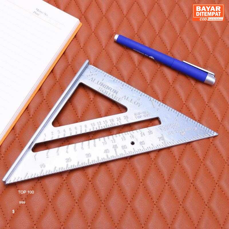 

( ORI ) Taffware Penggaris Siku Mistar Triangle Ruler Aluminium - VK18