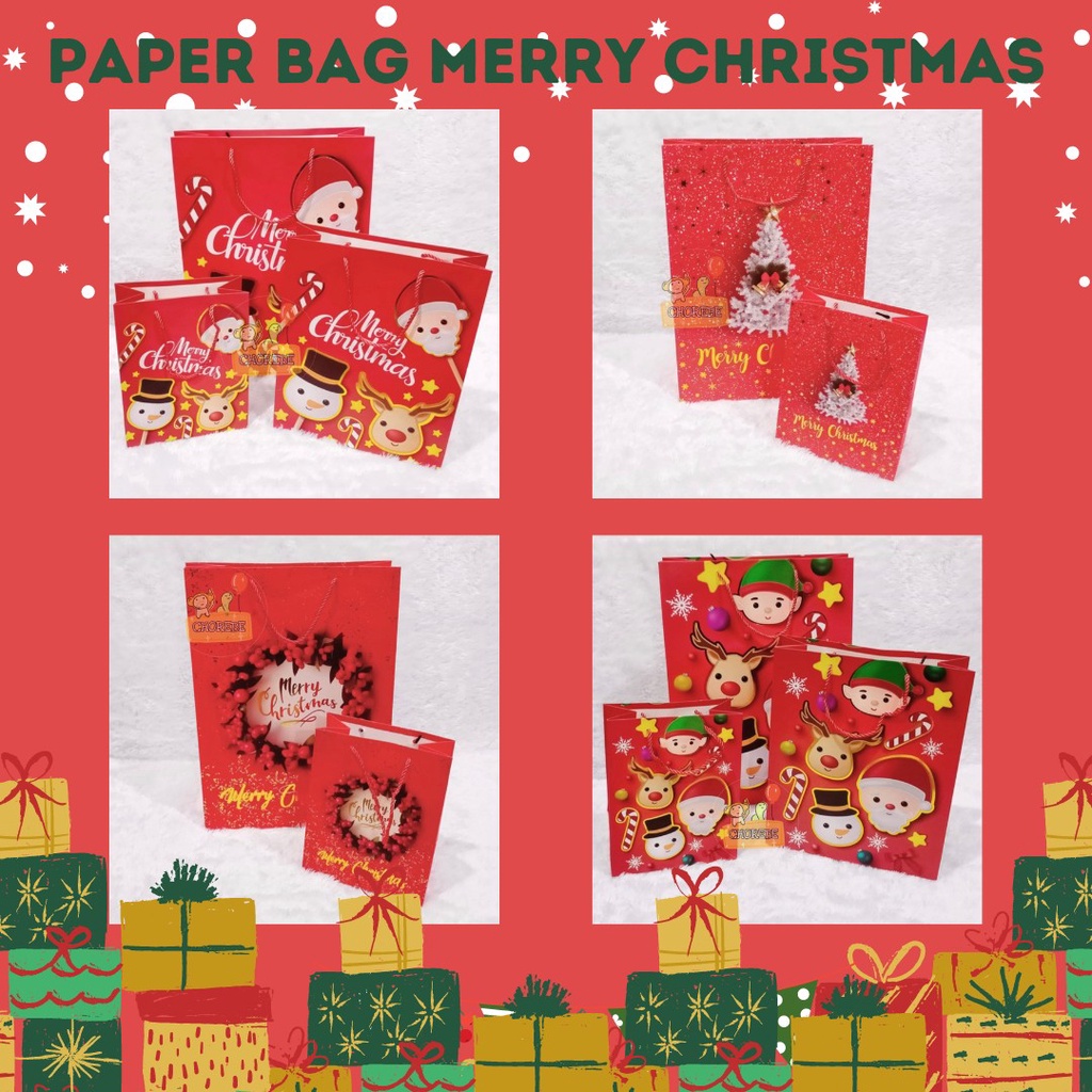 

Paper Bag Natal Kantong Tas Souvenir Kado Hampers Christmas