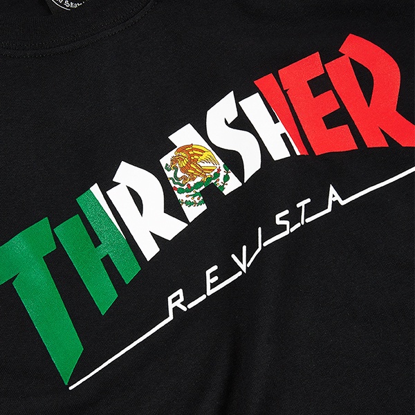 Thrasherr Mexico Logo Black Tee