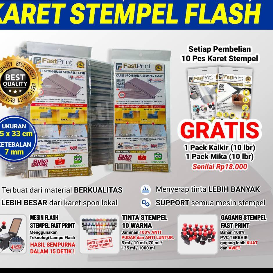 

Dapatkan Promo Karet Spon/Busa Stempel Flash Warna 15 x 33 CM