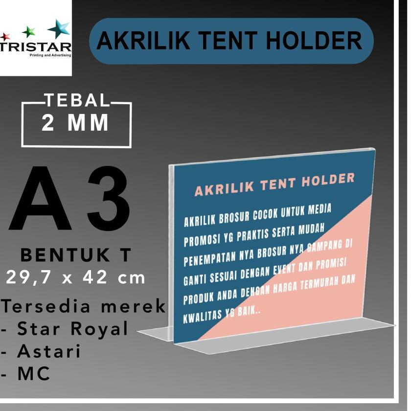 

Sekarang Laris AKRILIK TENT HOLDER A3 T LANDSCAPE / TEMPAT BROSUR
