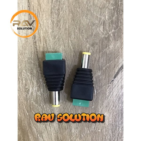 Jak Jek Jack DC Male 2.1 x 5.5mm Power Kabel Jack Adaptor Konektor Cowo MALE Plug Led Strip CCTV
