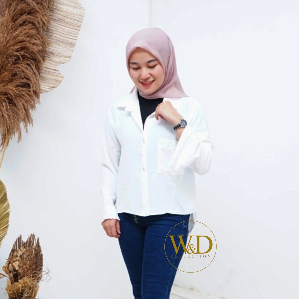 KEMEJA WANITA BLUS POLOS CRINKLE AIRFLOW