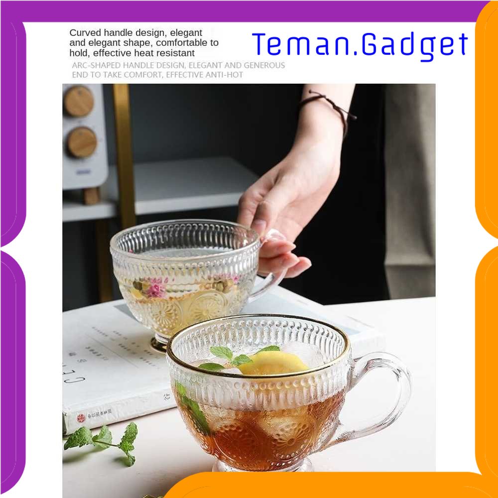 TG - DPR Taiyanghua Gelas Cangkir Minum Sun Flower Retro Pattern 325ml - C1