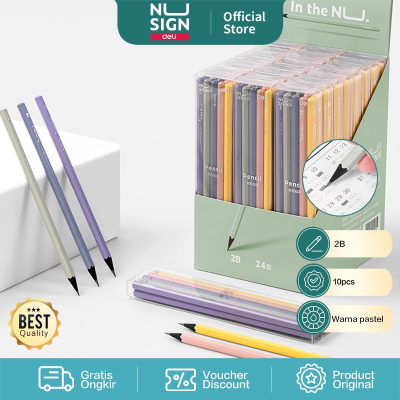 

NUSIGN GRAPHITE PENCIL / PENSIL 2B WARNA LUCU NON TOXIC NS724