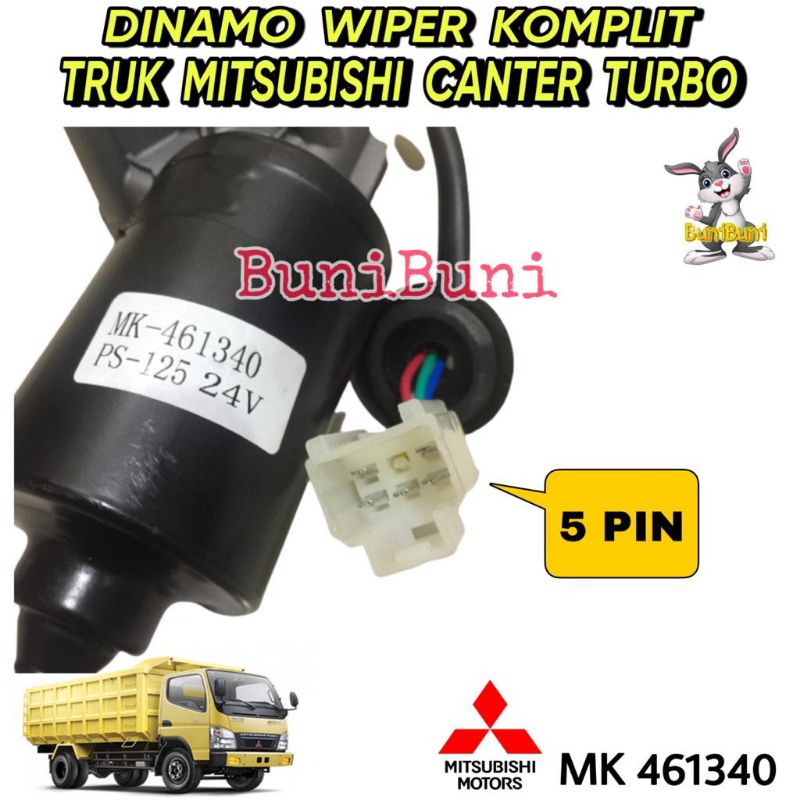 Dinamo / Motor Wiper Kaca Depan Untuk Truk CANTER TURBO PS110 - PS125 24V (Dinamo Wiper Assy)