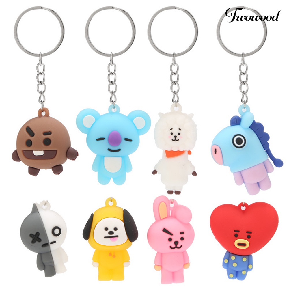 Twowood BTS Kartun Koala Anjing Liontin Gantungan Kunci Key Holder Dompet Mobil Gantung Dekorasi Hadiah