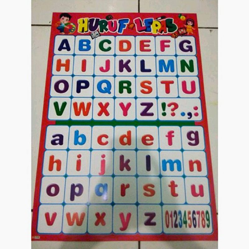 Poster Abjad / Poster Anak / Poster Edukasi / Poster Dinding / Poster Belajar