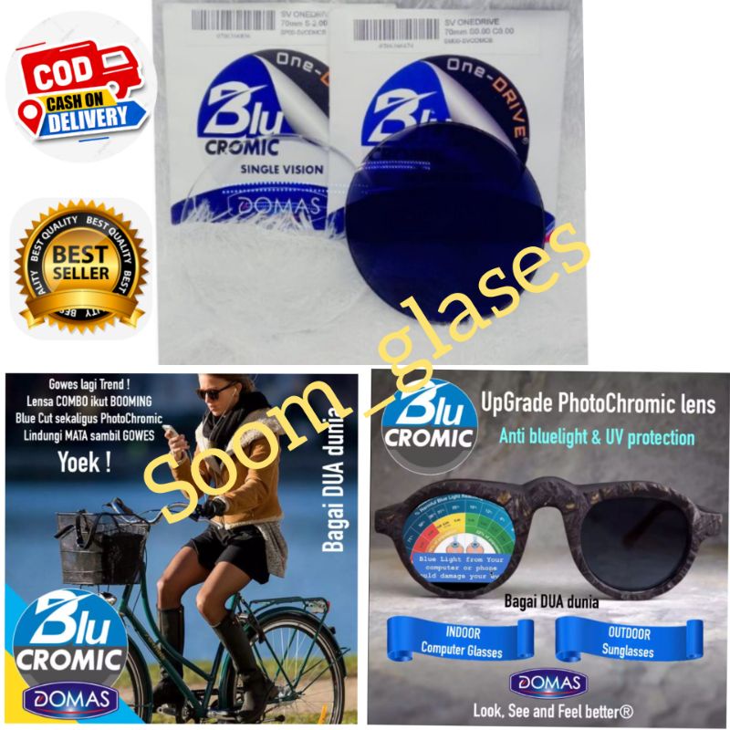 lensa kacamata blue cromik one drive Domas.