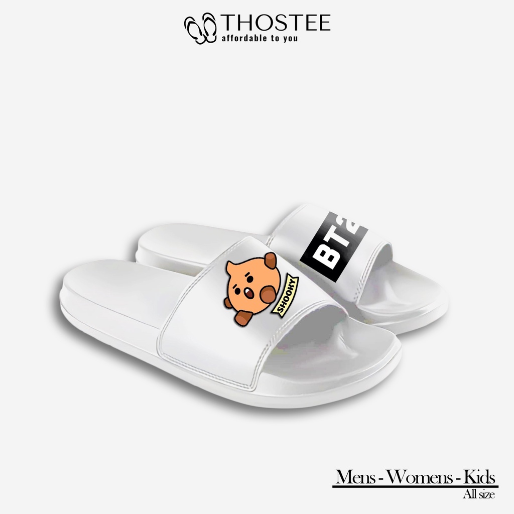 Sandal Slide White Phylon Design BT21 Shooky Special Edition AioOfficial