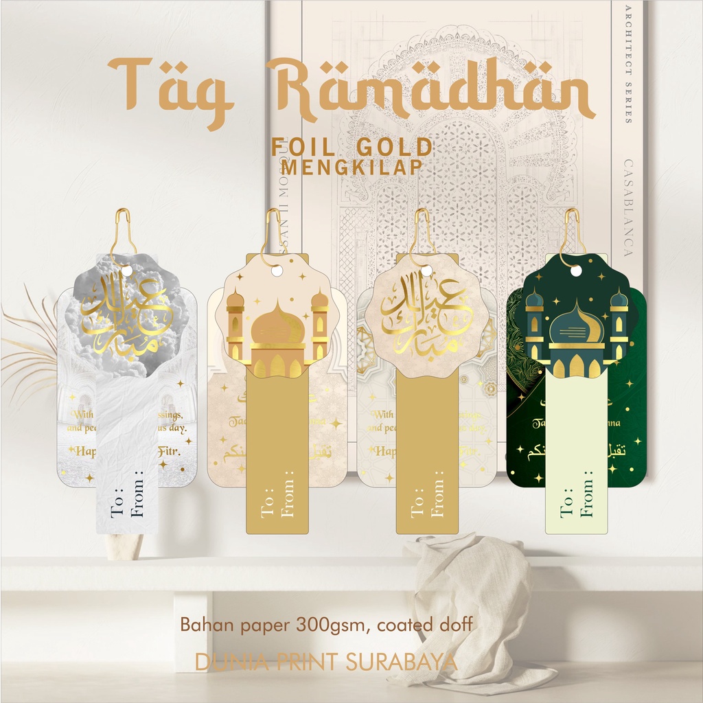 ( ISI 6 PCS ) Tag Lebaran tag Idul Fitri Mewah Murah Foil Gold Ramadhan Hampers Eid