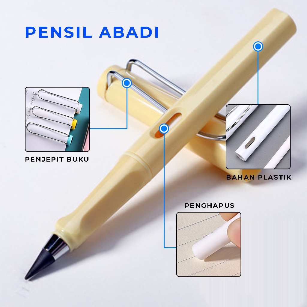 Pencil Eternal Pinsil Sekolah Unlimited Pensil Penghapus Pembersih Alat Tulis Gambar Tanpa Batas Eternal Pencil | GROSIRXPRESS