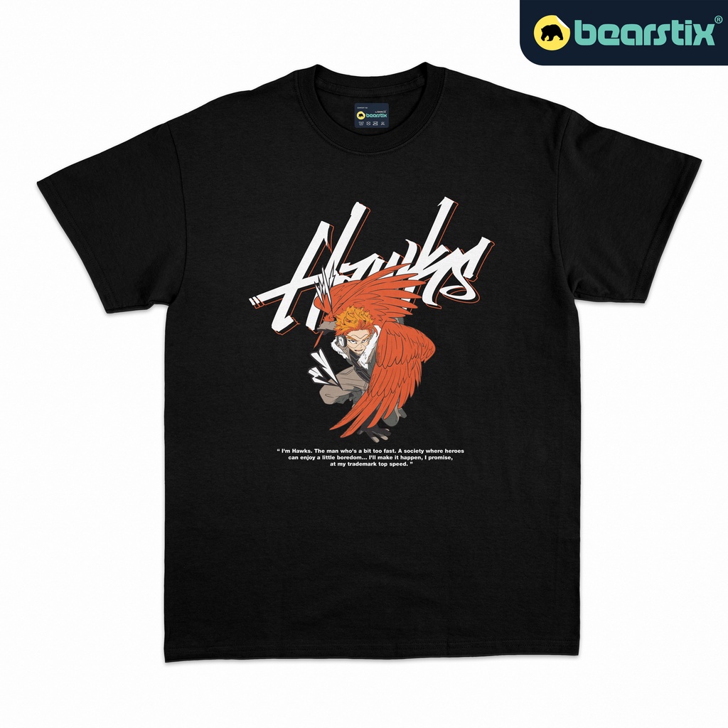 SHINZO - Tshirt Hawks - Kaos My Hero Academia - Baju Bokuno Hero - Tshirt Anime Streetwear