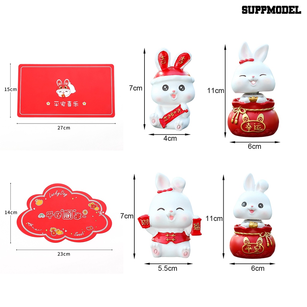 [Auto] Ornamen Kelinci Lucu Tidak Luntur Hias Interior Mobil Dashboard Lucky Rabbit Figurine Dekorasi Rumah