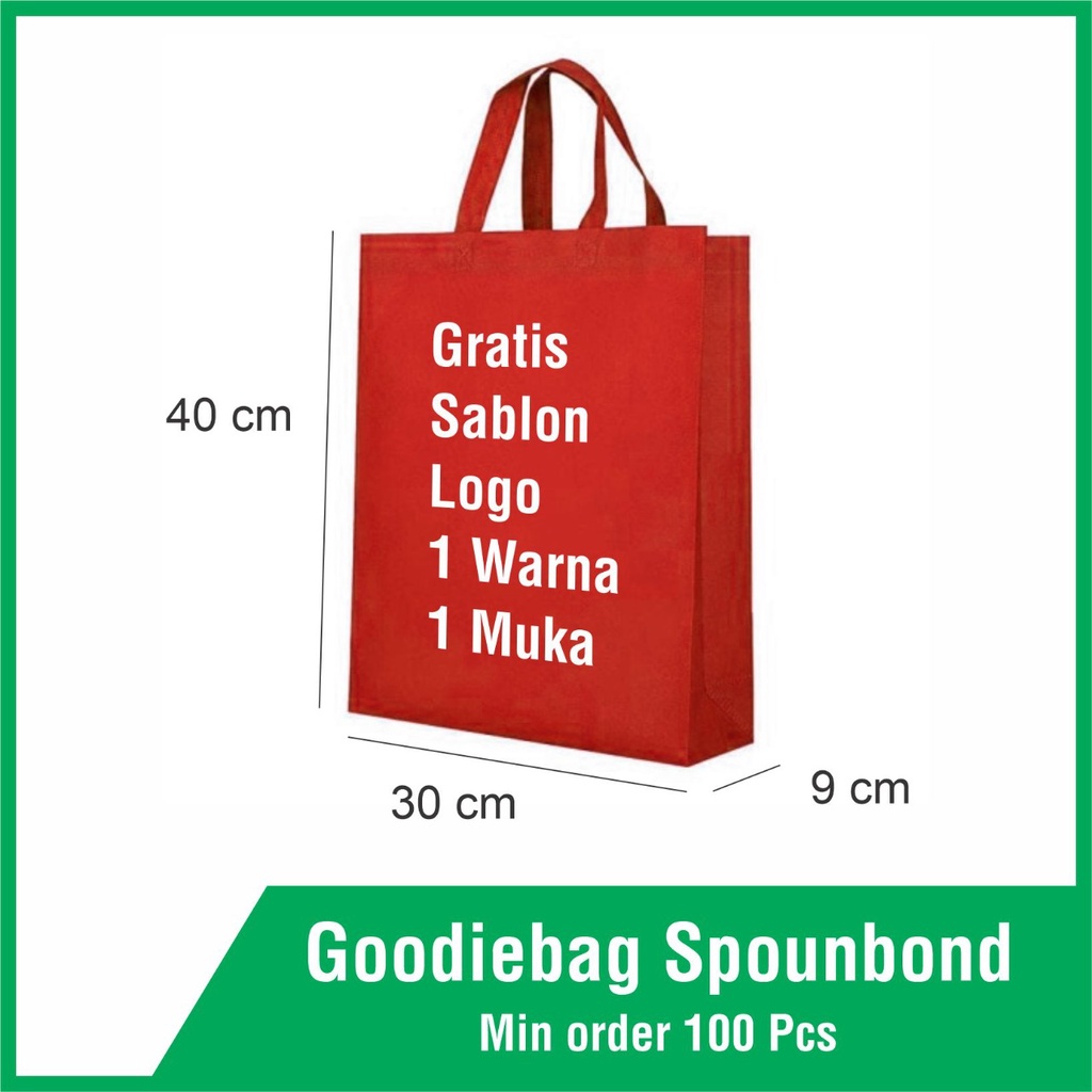 

Sablon goodie bag tas kain spunbond 30x40 cm tas kantong belanja,tas souvenir , tote bag murah