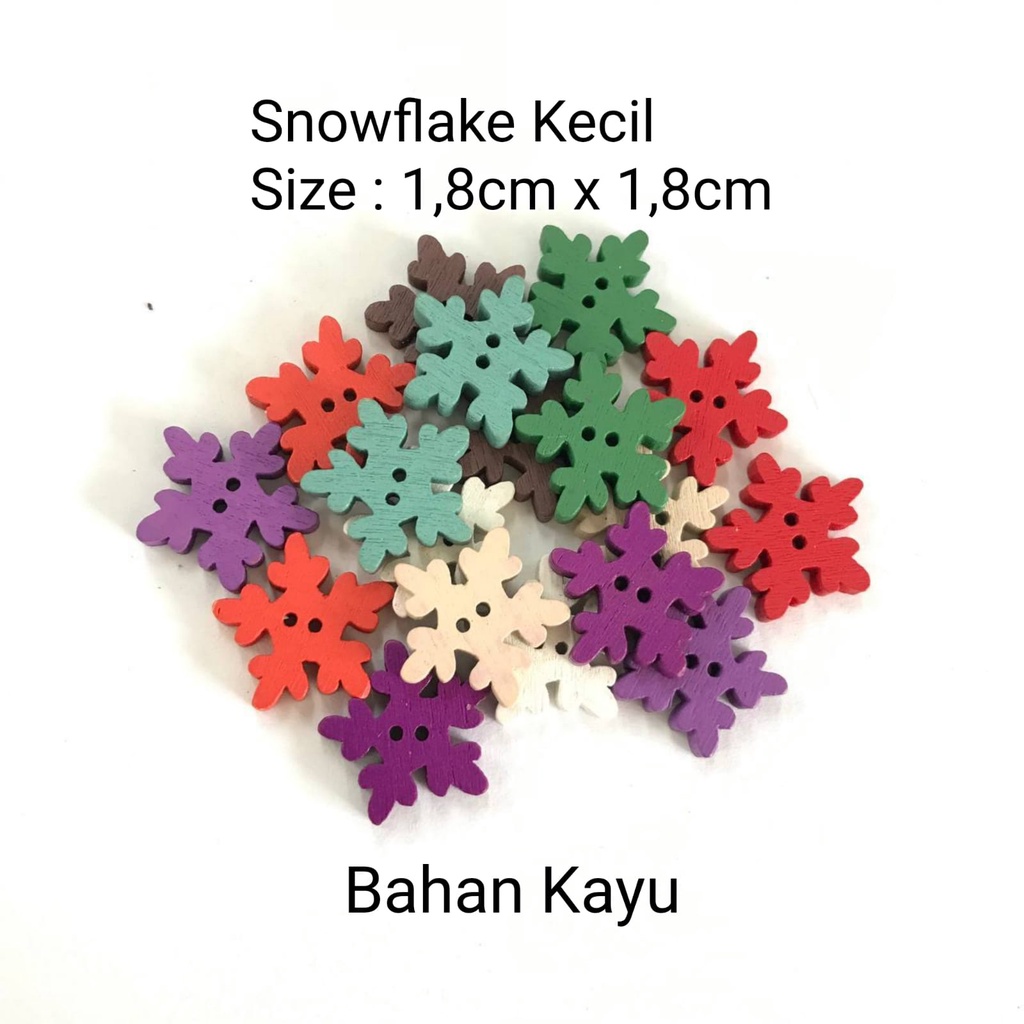 1 PC – SNOWFLAKE KAYU | ORNAMEN NATAL | HIASAN NATAL | KANCING NATAL KAYU