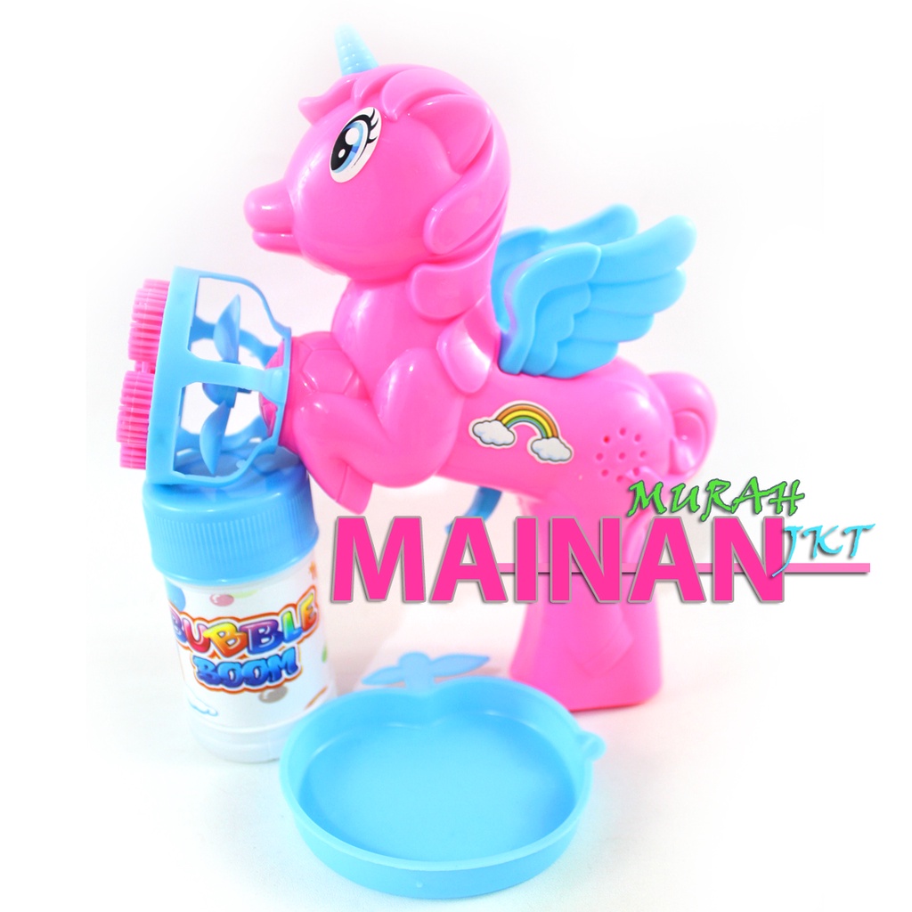 MAINANKEI MAINAN ANAK MURAH BUBBLE BOOM KUDA PONY MT296 MAINAN TEMBAKAN GELEMBUNG BENTUK KUDA LITTLE PONY