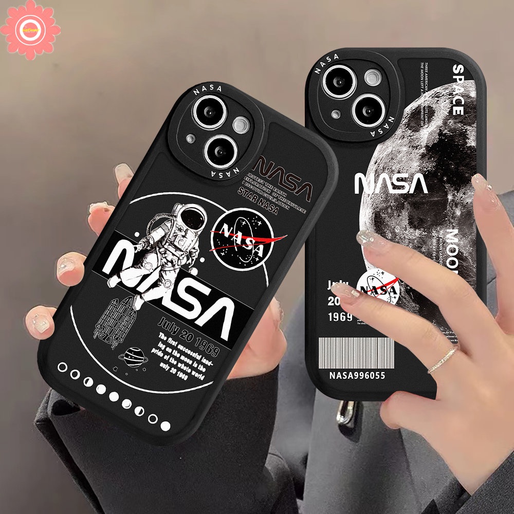 Compatible for IPhone 6 6s 7 8 Plus 11 13 12 14 Pro Max 14 Plus XR X XS MAX SE 2020 Trendy Brand NASA Astronaut Soft TPU Back Cover Case