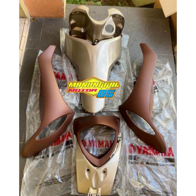 Body Halus Full Set Bagian Depan Fino FI 125 Coklat Doff Original Yamaha