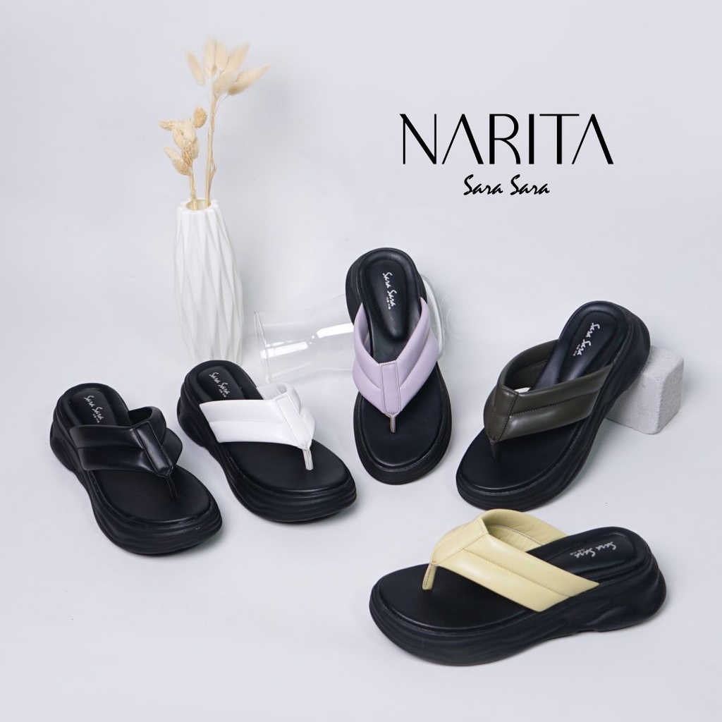 Sara Sara NARITA Sandal Wedges Wanita sandal platform wanita sandal jepit empuk terbaru