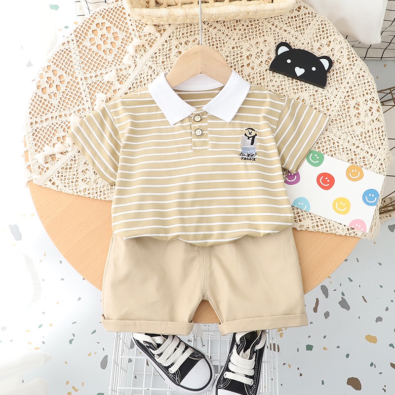 HappyOliver SET TNWX BEAR EBV Setelan Bayi Laki-laki Lengan Pendek