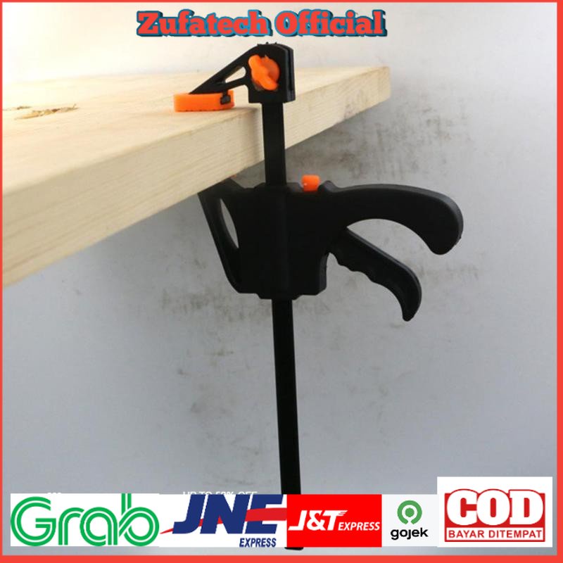 ALLOET Speed Squeeze Ratcheting Clamp Penjepit Kayu 6 Inch - T22106 - Black