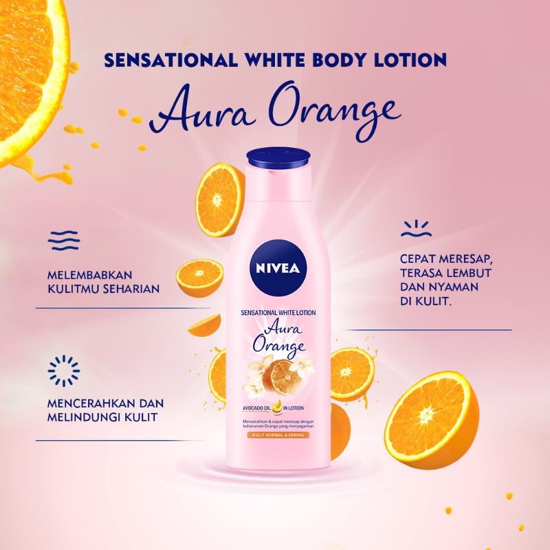NIVEA Body Care Sensational Body Lotion 200ml | Cherry Blossom &amp; Jojoba Oil | Aura Orange | Radiant Rose